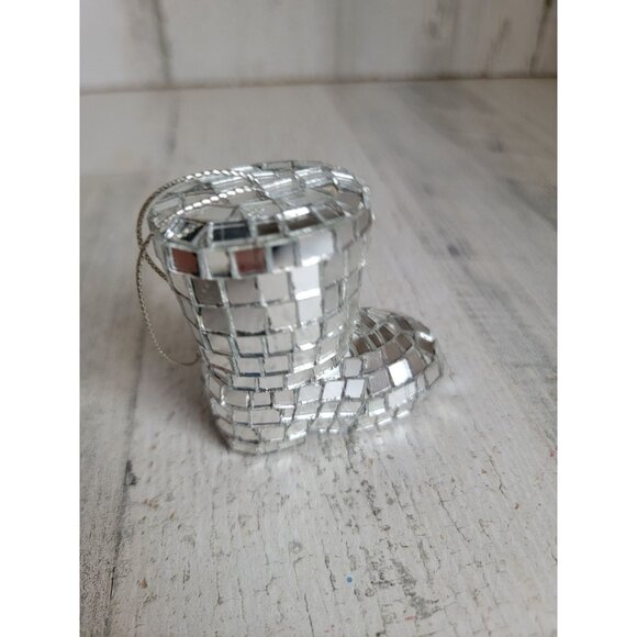 Disco mirrored Cowboy boot unique ornament Xmas - Picture 4 of 6